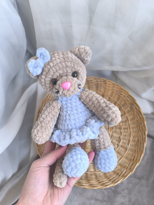 Kitten in a blue dress